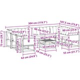  Set vanjskih sofa s jastukom 10 pcs Prirodna i Svjetlosiva | shoptok.hr