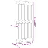  Vrata NARVIK Prirodna 95 x 210 cm Čvrsta borovina - Prirodna 95 x 210 cm Normalno | shoptok.hr