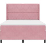 Box Spring postelja z vzmetnico in LED roza 140x190 cm žamet, (22049643) | Shoptok.si