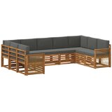 VidaXL Kotna sedežna garnitura z blazino 7 pcs Naravna in antracitna, (5000283737) Slike