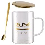  Moka glass šolja sa poklopcem staklena love zlatna ( 705264 ) Cene