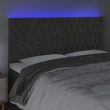  LED uzglavlje tamnosivo 180x7x118/128 cm baršunasto | shoptok.hr