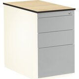 mauser Predalnik, V x G 708 x 800 mm, 2 predala za material, 1 predal za obešalne mape, čista bela / aluminijasto siva / javor | Shoptok.si