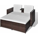 Maison Chic Seti vrtnega pohištva - Vrtna garnitura - Vrtni pohištvo set z blazinami 4-delna poli ratan rjava, (21797975) | Shoptok.si