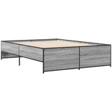 vidaXL Posteljni okvir siva sonoma 140x190 cm inž. les in kovina, (21128114) Cene