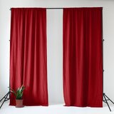 Linen Tales Rdeča lanena zavesa 140x330 cm Lava Falls – | Shoptok.si