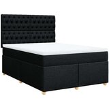 vidaXL Box spring postelja z vzmetnico črna 140x200 cm blago | Shoptok.si