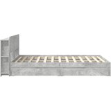  Okvir kreveta s pohranom s ladicama Betonska siva 150 x 200 cm | shoptok.hr