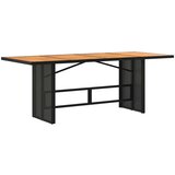  Vrtni stol s pločom od drva bagrema crni 190x80x74 cm poliratan | shoptok.hr