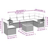  7-dijelni set vrtnih sofa od poliratana s jastucima crni | shoptok.hr