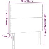  LED uzglavlje plavo 90x5x118/128 cm od tkanine | shoptok.hr