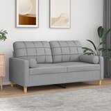vidaXL Kavč dvosed z blazinami svetlo siv 140 cm blago Cene