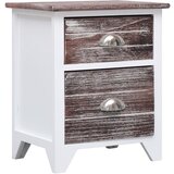 vidaXL Noćni ormarić smeđe-bijeli 38 x 28 x 45 cm od drva paulovnije Cijene