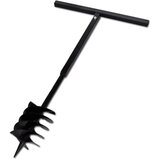vidaXL Jeklen spiralni vrtalni sveder za zemljo z ročajem 180 mm črne barve | Shoptok.si