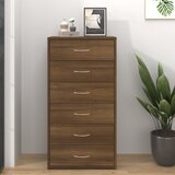 vidaXL Komoda sa 6 ladica boja smeđeg hrasta 50 x 34 x 96 cm drvena | shoptok.hr