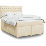 vidaXL Krevet s oprugama i madracem krem 140x200 cm od tkanine | shoptok.hr