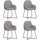 vidaXL Trpezarijske stolice 4 kom. Baršun Svjetlosiva 55 x 50 x 84 cm - Svjetlosiva 4 | shoptok.hr