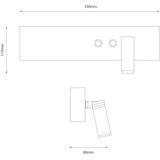  LED zidna spot svetiljka RESORT LED/10W/230V + LED/3W, crna, desna | Eponuda.com