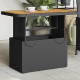 vidaXL Vrtni stol crni 90 x 55 x 71 cm od poliratana i bagremovog drva | shoptok.hr
