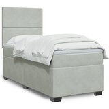 Maison Chic Box spring postelja - Vzmetna postelja z vzmetnico svetlo siva 90x200 cm žamet SL4252, (21906694) | Shoptok.si