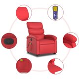  Električni masažni naslonjač na podizanje umjetna koža crveni | shoptok.hr