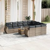vidaXL 11-dijelni set vrtnih sofa od poliratana s jastucima sivi | shoptok.hr