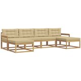  Set vanjskih sofa 6 kom. Bijela i bež Smeđa 329 x 162,5 x 73 cm | shoptok.hr