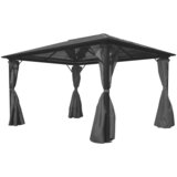 vidaXL Sjenica sa zavjesom antracit od aluminija 400 x 300 cm | shoptok.hr