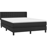  Box spring postelja z vzmetnico črn 140x200 cm umetno usnje, (20724874) | Shoptok.si