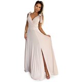 Numoco Long dress with a neckline and a tie at the shoulders | shoptok.hr