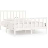  Posteljni okvir bel iz trdnega lesa 140x200 cm, (20684948) | Shoptok.si