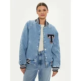 Tommy Jeans Jeans jakna Letterman DW0DW18202 Modra Oversize