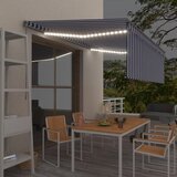 vidaXL ročno zložljiva tenda s senčilom led 4x3 m modra in bela | Shoptok.si