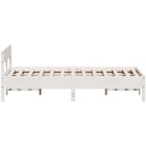 vidaXL Okvir za krevet s uzglavljem bijeli 135 x 190 cm od borovine | shoptok.hr