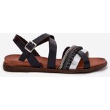 Sergio Leone Womens Flat Sandals With Straps Black | ePonuda.com