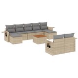  10-dijelni set vrtnih sofa s jastucima bež od poliratana | shoptok.hr