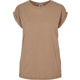 Urban Classics Women's Soft Taupe T-Shirt with Extended Shoulder | shoptok.hr