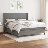 The Living Store Box spring postelja z vzmetnico temno siva 160x200 cm blago - Box Spring Postelja, (21515463) Cene
