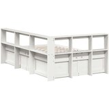  Knjižna postelja brez vzmetnice bela 135x190 cm trdna borovina | Shoptok.si