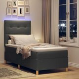  LED Box Spring Krevet Tamno siva 100 x 200 cm tkanina | shoptok.hr
