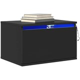  Zidni noćni ormarić s LED svjetlima crni | Eponuda.com