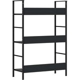 Police za knjige s 3 razine crne 60 x 27,6 x 90,5 cm drvene | Eponuda.com