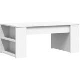 Maison Chic Klubska mizica - kavna mizica - Nizka mizica bela 102x55x42 cm inženirski les, (21755392) Cene