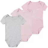 Nike Sportswear Dječji bodi 'ESSENTIALS' siva melange / roza / bijela