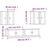  6-dijelni set TV ormarića bijeli od konstruiranog drva | shoptok.hr