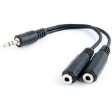 Audio kabl spliter, 3,5mm stereo to 2×3,5mm stereo, 10cm, GEMBIRD CCA-415-0.1M, black Cijene