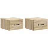 Noćni ormarić za montažu na zid s ladicama 2 pcs Hrast sonoma - Hrast sonoma 2 | shoptok.hr