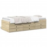  The Living Store Dnevna postelja s predali sonoma hrast 75x190 cm inženirski les - Dnevna Postelja, (21498156) | Shoptok.si