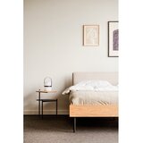 noo.ma Tapecirani/od iverice bračni krevet u dekoru hrasta s podnicom 200x200 cm u prirodnoj boji Streiko – | shoptok.hr