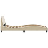  Posteljni okvir z vzglavjem krem 80x200 cm blago | Shoptok.si